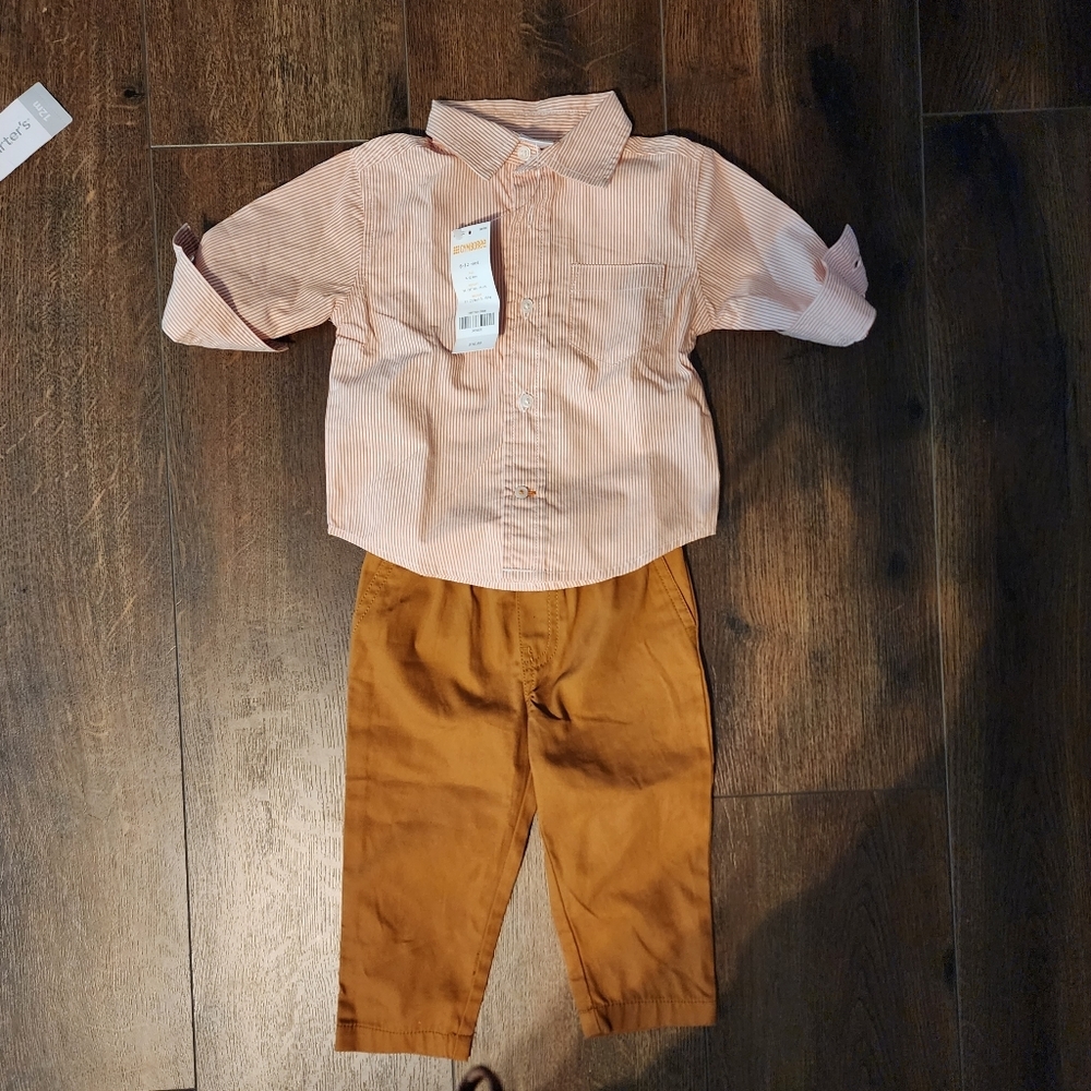 Little boys sz  12 mos. Gymboree dress shirt and Jeans